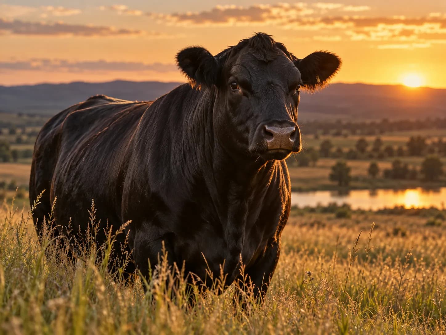 Ganado Black Angus en potrero