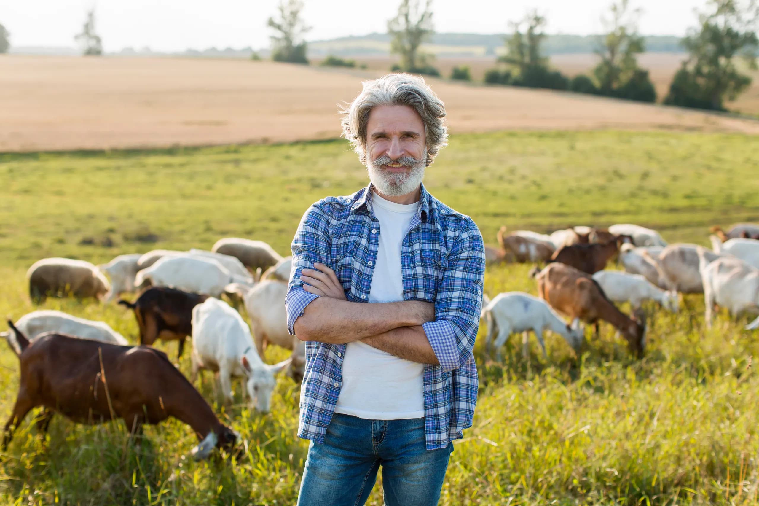 Ganadero en el campo