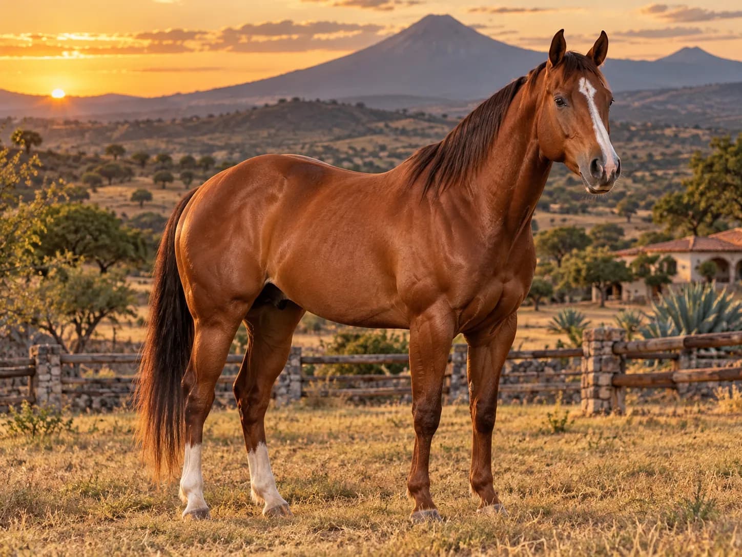 Caballo Cuarto de Milla en el campo